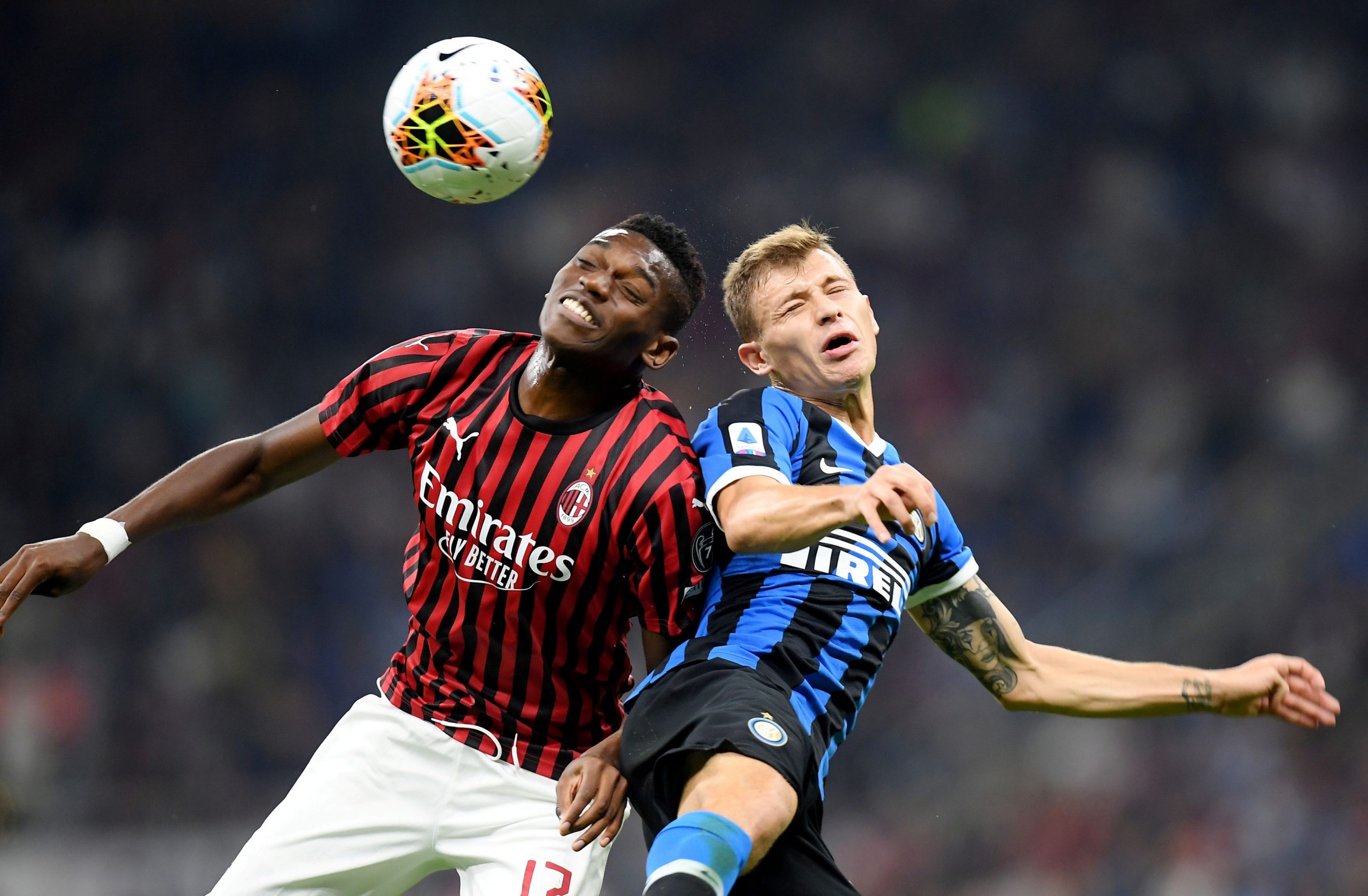 Detalj s utakmice nogometaša Intera i Milana/Foto REUTERS